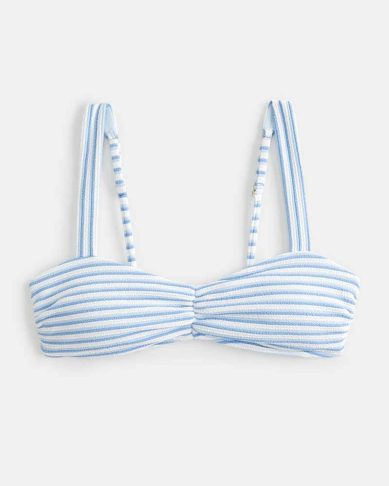 Scrunch-Ribbed Cinch Scoop Bikini Top