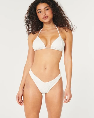 Crochet-Style High-Leg Cheeky Bikini Bottom