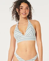 Crochet-Style Longline Triangle Bikini Top