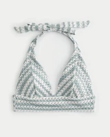 Crochet-Style Longline Triangle Bikini Top