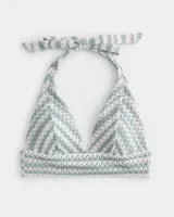 Crochet Longline Triangle Bikini Top