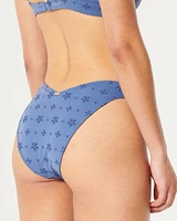 Eyelet High-Leg V-Front Cheeky Bikini Bottom