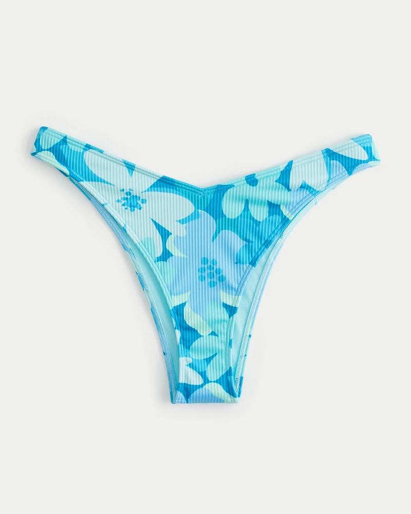 Ribbed V-Front High-Leg Cheekiest Bikini Bottom