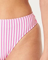 Curvy High-Leg High-Waist Scrunch-Ribbed Cheeky Bikini Bottom