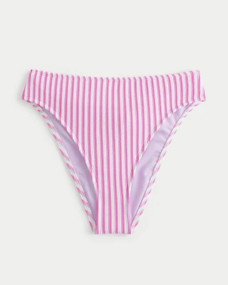 Curvy High-Leg High-Waist Scrunch-Ribbed Cheeky Bikini Bottom