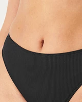 Curvy High-Leg High-Waist Ribbed Bikini Bottom