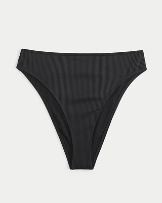 Curvy High-Leg High-Waist Ribbed Cheeky Bikini Bottom