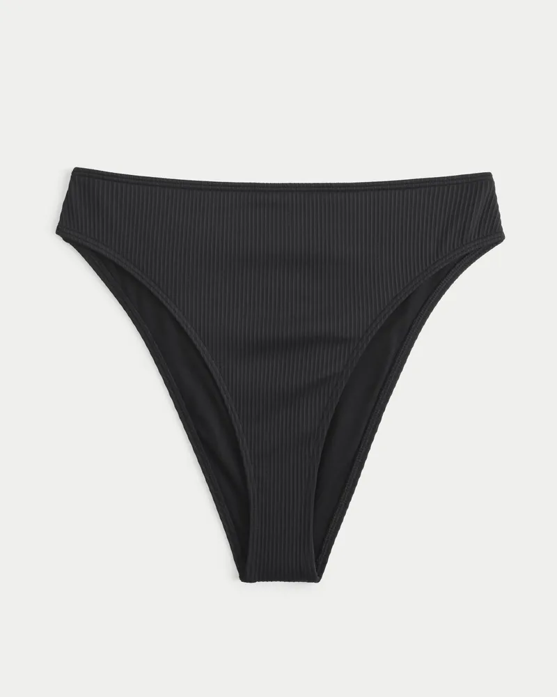 Hollister Curvy High-Leg High-Waist Scrunch-Ribbed Cheeky Bikini Bottom