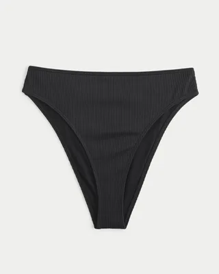 Curvy High-Leg High-Waist Scrunch-Ribbed Cheeky Bikini Bottom