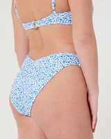 Ribbed V-Front High-Leg Cheeky Bikini Bottom