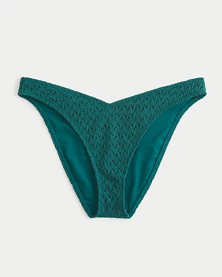 Crochet-Style High-Leg Cheeky Bikini Bottom
