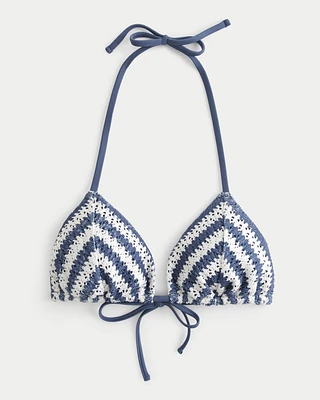 Crochet-Style String Triangle Bikini Top