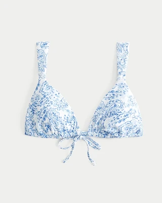 Tapered Jacquard Triangle Bikini Top