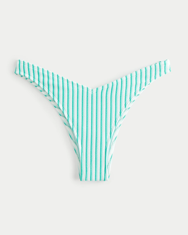 Scrunch-Ribbed V-Front High-Leg Cheekiest Bikini Bottom