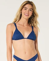 Tapered Jacquard Triangle Bikini Top