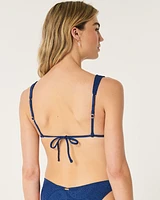 Tapered Jacquard Triangle Bikini Top