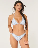 Contrast Strap High-Leg Cheeky Bikini Bottom