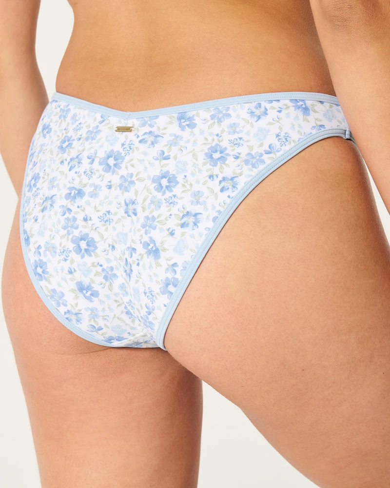 Contrast Strap High-Leg Cheeky Bikini Bottom