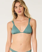 Tapered Ribbed Triangle Bikini Top