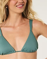 Tapered Ribbed Triangle Bikini Top