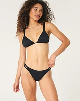 Ribbed Strappy High-Leg Cheekiest Bikini Bottom