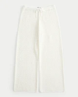 Low-Rise Crochet-Style Cover Up Pants