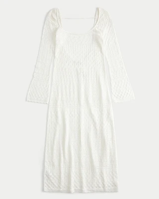 Crochet-Style Cover Up Dress