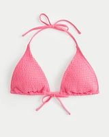 Smocked Multi-Way String Triangle Bikini Top