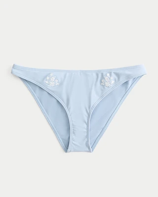 Embroidered Low-Rise Cheeky Bikini Bottom