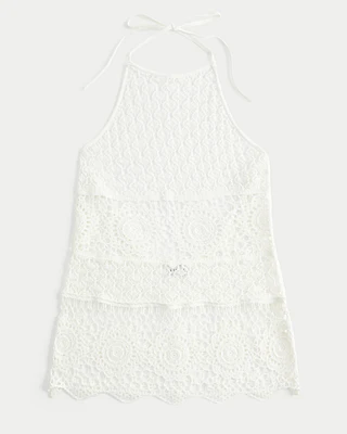 Crochet-Style Cover Up Dress