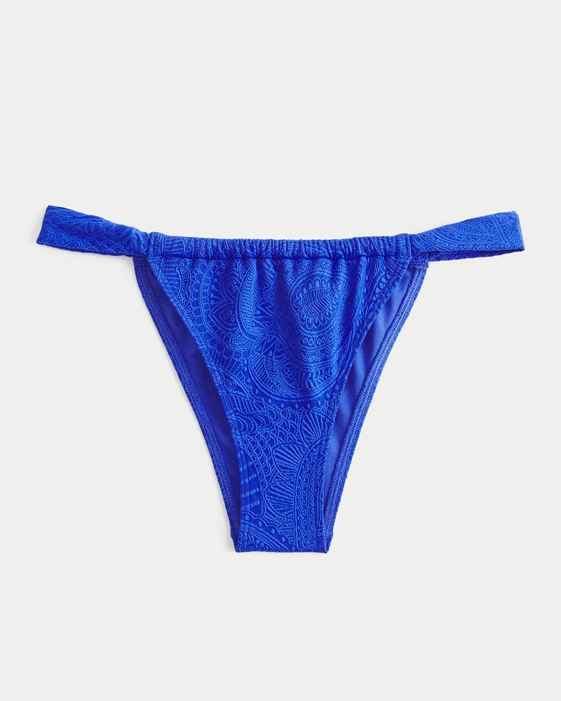 Jacquard Skinny Strap Cheekiest Bikini Bottom