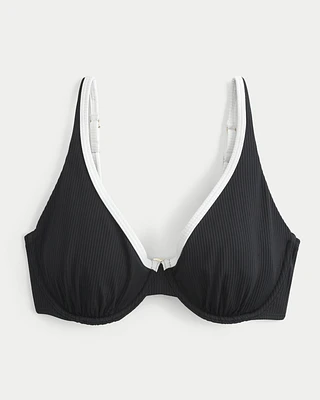 Curvy High Apex Ribbed Underwire Bikini Top