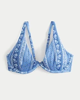 High Apex Ribbed Underwire Bikini Top