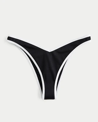 Ribbed High-Leg V-Waist Cheekiest Bikini Bottom