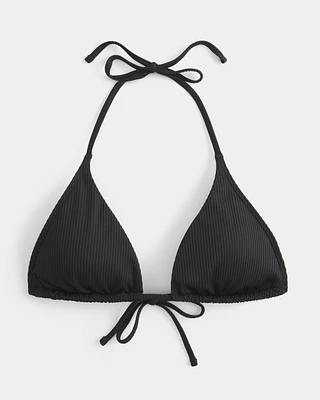 Ribbed Multi-Way Triangle Bikini Top