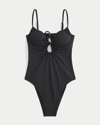 Ribbed One-Piece Swimsuit