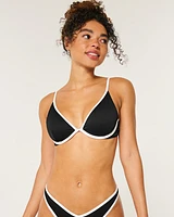 Ribbed Plunge Underwire Bikini Top