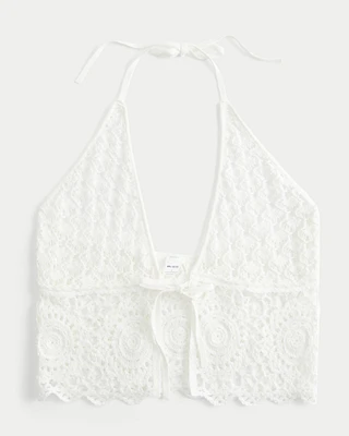 Crochet-Style Cover Up Top