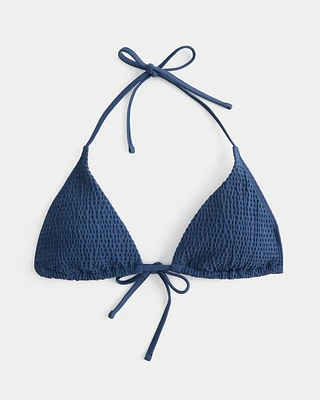 Smocked Multi-Way Triangle Bikini Top