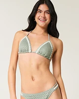 Crochet-Style Mixed Triangle Bikini Top