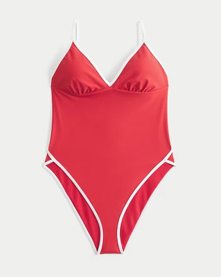 Pop-Color One-Piece Swimsuit