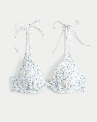 Smocked Underwire Bikini Top