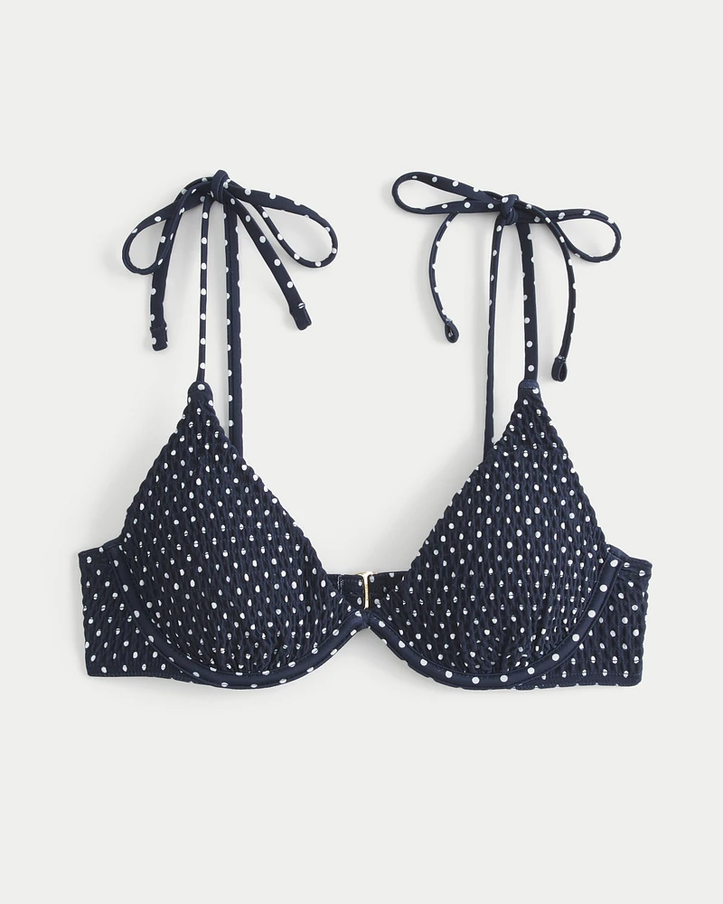 Smocked Underwire Bikini Top