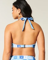 Curvy Reversible Halter Triangle Bikini Top