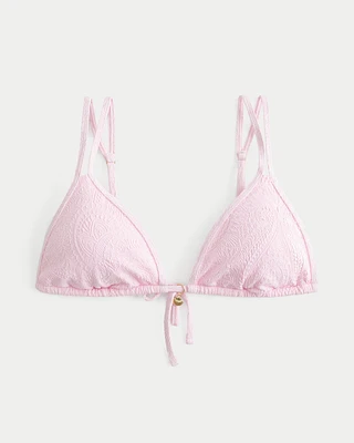 Jacquard Double-Strap Triangle Bikini Top