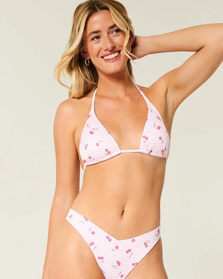 Ribbed Multi-Way Triangle Bikini Top