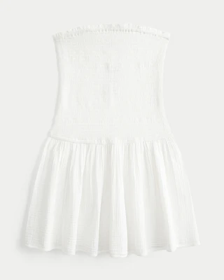 Smocked Gauze Cover Up Dress