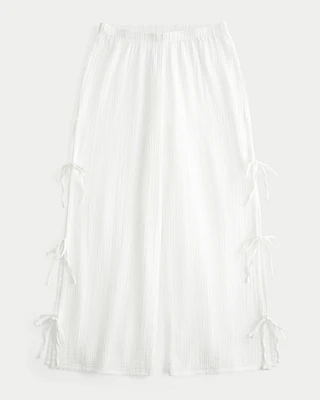 Gauze Wide-Leg Pants