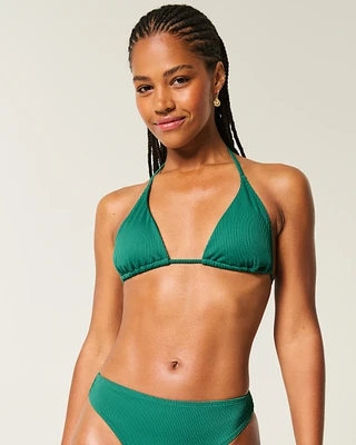 Ribbed Multi-Way Triangle Bikini Top