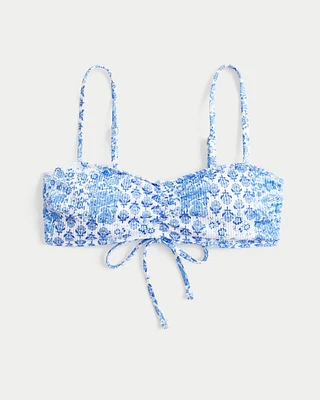Ribbed Tie Scoop Bikini Top